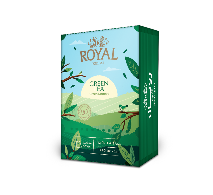شاي اخضر شاي أخضر  فتلة ( 12 فلتر ) / رويال / HTea Bags Green ( 12 Bags ) Royal - Image 1